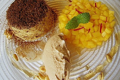 Soufflee von wei&szlig;er Schokolade, Honeybusch - Eis