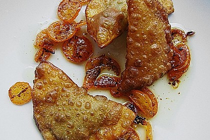 Ziegenk&auml;se - WanTan mit Kumquatbutter