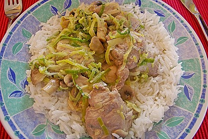 Schweineragout in Curry - Senf - Sauce