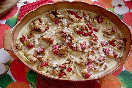 Gef&uuml;llte Muschelnudeln mit Pute 1