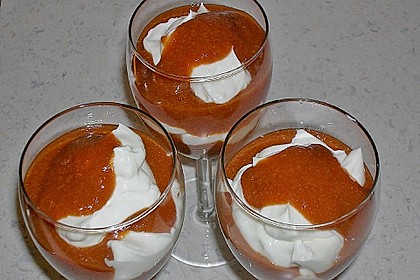 Topfencreme - Dessert mit Eierlik&ouml;r und Pfirsichen 3