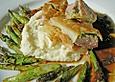 Lammfilet - B&auml;rlauch - Filo - Strudel mit Knoblauch - Mandel - P&uuml;ree