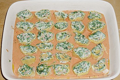 Toskanische Nudelr&ouml;llchen mit Spinat