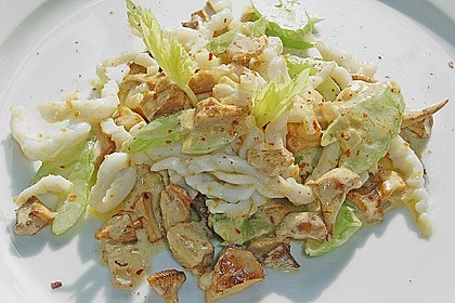 Tintenfisch - 'Spaghetti' mit Pfifferling - Stangensellerie - So&szlig;e
