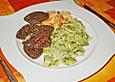 Blutwurst mit Spinatravioli an Golden Delicius - Salsa