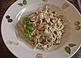 Pasta mit Champignons und Basilikum