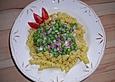 Pasta mit Erbsen - Frischk&auml;se - So&szlig;e