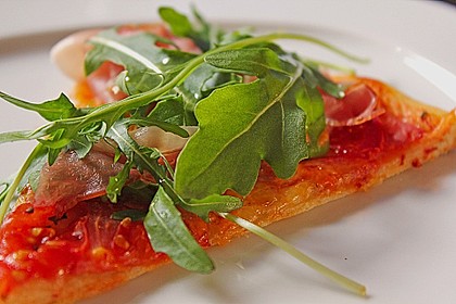Rucola - Parma - Pizza  Teigrezept mit geriebener Kartoffel 3