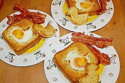 Eier im Toastbrot mit Rosmarin - Butter 3
