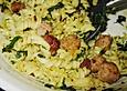 Nudelauflauf mit Rahmspinat und Meatballs