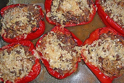 Paprika gef&uuml;llt mit Hack und Sauerkraut 3