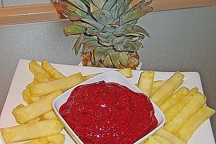 Ananas - Fritten mit Himbeer - Ketchup