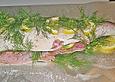 Ganzer Lachs, im Ofen gegart