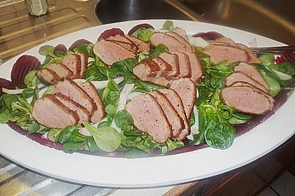 Feldsalat mit lauwarmer Entenbrust 6