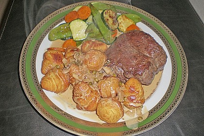 H&uuml;ftsteak in einer feinen Cognac - Sahne - So&szlig;e