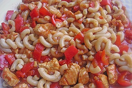 Nudeln mit scharfer Puten - Paprika - Sauce 2