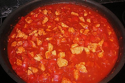 Nudeln mit scharfer Puten - Paprika - Sauce 3