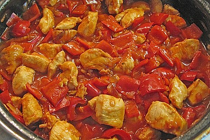 Nudeln mit scharfer Puten - Paprika - Sauce 5