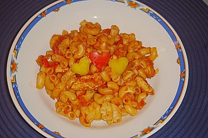 Nudeln mit scharfer Puten - Paprika - Sauce 7