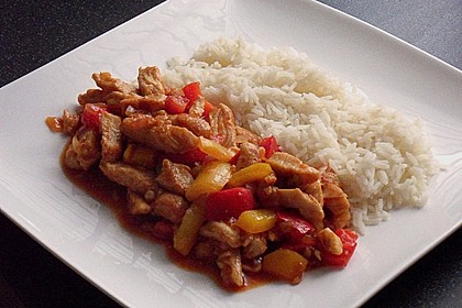 Nudeln mit scharfer Puten - Paprika - Sauce 10