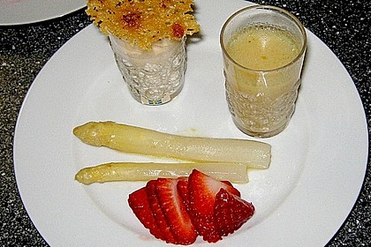 Spargel - Panna Cotta mit K&auml;se - Schinken - Crackern 2