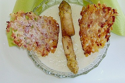 Spargel - Panna Cotta mit K&auml;se - Schinken - Crackern 3