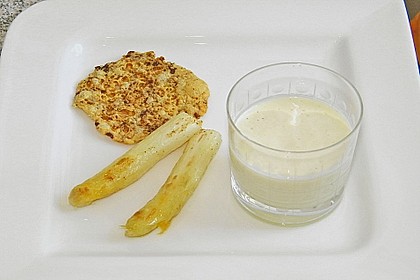 Spargel - Panna Cotta mit K&auml;se - Schinken - Crackern 7