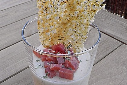 Spargel - Panna Cotta mit K&auml;se - Schinken - Crackern 13