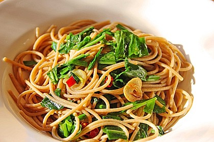 Spaghetti mit Bärlauch 1