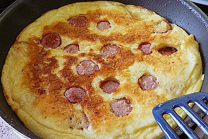Westf&auml;lische Mettwurst - Pfannekuchen mit Salat 2