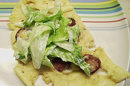Westf&auml;lische Mettwurst - Pfannekuchen mit Salat 3