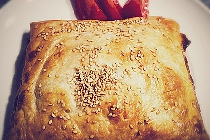 Bl&auml;tterteig - Dreicke mit Spinat und Feta 22