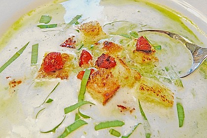 B&auml;rlauchcremesuppe mit Cro&ucirc;tons und gebratener Chorizo 2