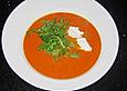 Paprikacremesuppe mit Rucola Topping