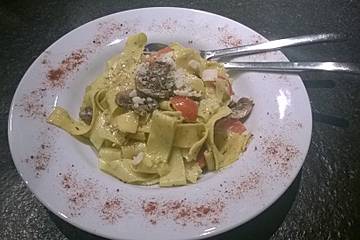 Bärlauch - Spaghetti mit Tomaten - Champignon - Gemüse