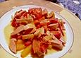 Paprikaschoten, Tomaten und Fleischwurst