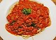 Spaghetti mit fruchtig, leicht scharfer Sauce