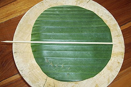 Ged&auml;mpftes Fischcurry im Bananenblatt 6
