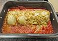 &Uuml;berbackener Fenchel auf Tomatenbeet