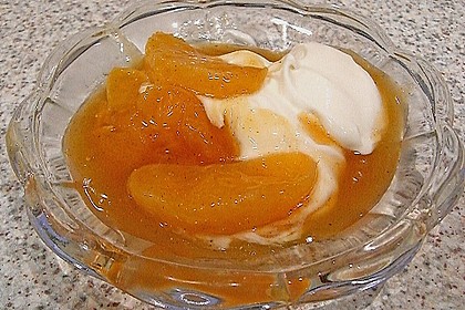 Amaretto - Mascarpone - Creme mit  karamellisierten Orangenfilets