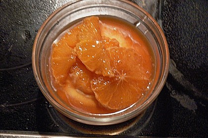 Amaretto - Mascarpone - Creme mit  karamellisierten Orangenfilets 6