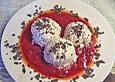 Schokolade - Kokos- Topfencreme  auf Erdbeerspiegel