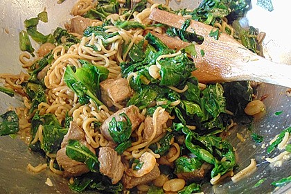 Schweinefleisch mit Spinat 3