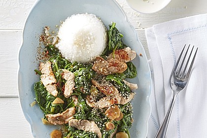 Schweinefleisch mit Spinat 1