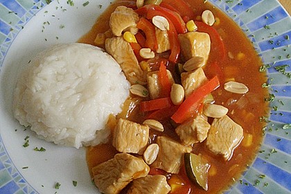S&uuml;&szlig; - saures H&auml;hnchen mit Reis