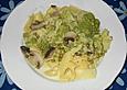 Bandnudeln  mit Romanesco - Erbsen - Champignon - Gem&uuml;se