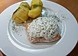 Lachskotelett mit Kr&auml;utercreme