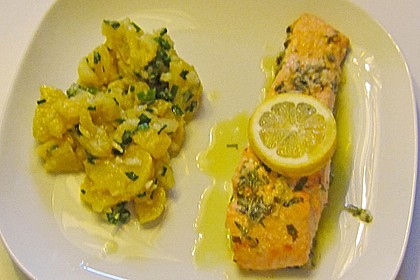 Lachs in Zitronen - Knoblauch - Öl 17