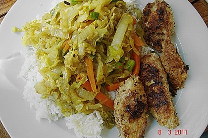 Kokosh&uuml;hnchen auf Chinakohl 1