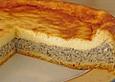 Mohnkuchen mit Schmand und Vanillepudding